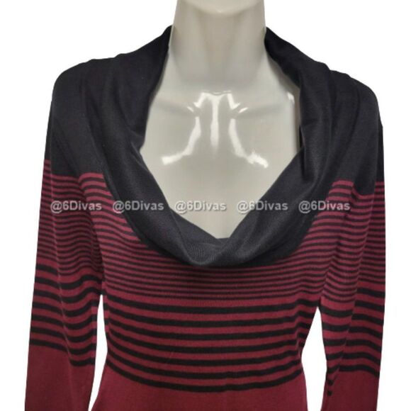 Tunic Dress Sweater Dress Striped Sweater Dress Cowl Neck Long Sleeve  - NWOT - Picture 5 of 8